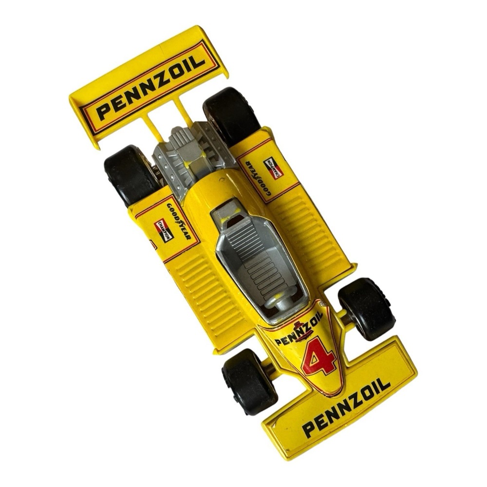 Vintage Buddy L Pennzoil #4 Indy Race Car Goodyear Yellow Hong Kong 1980s